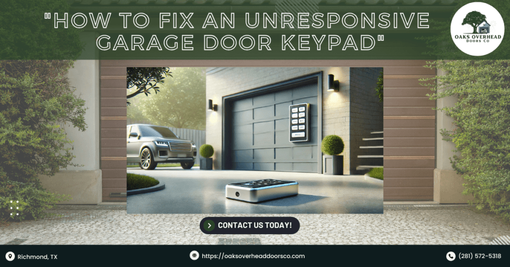 How to Fix an Unresponsive Garage Door Keypad 3 Oaks Overhead Doors Co
