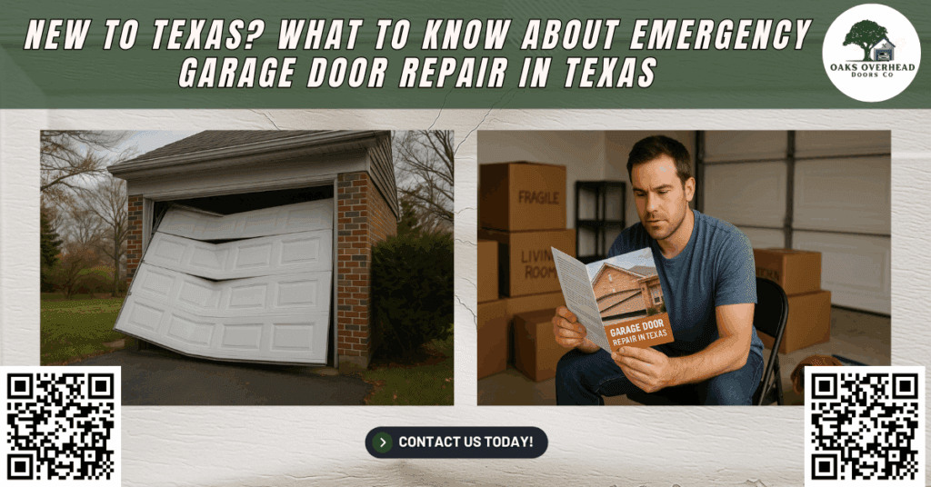 New to Texas? What to Know About Emergency Garage Door Repair in Texas - Oaks Overhead Doors Co.