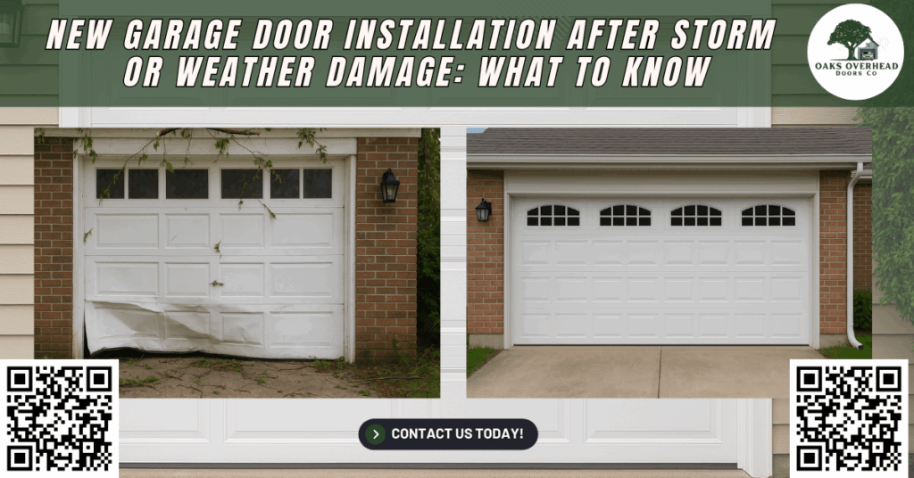 New Garage Door Installation After Storm or Weather Damage: What to Know - Oaks Overhead Doors Co.