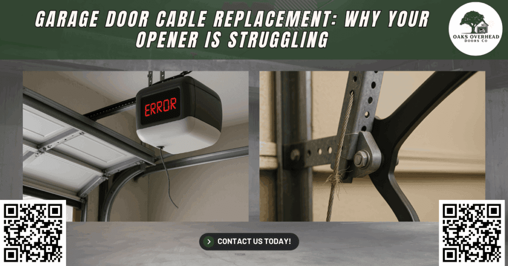 Garage Door Cable Replacement: Why Your Opener Is Struggling - Oaks Overhead Doors Co.